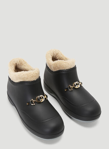 Gucci Horsebit Rubber Ankle Boots Black guc0241080