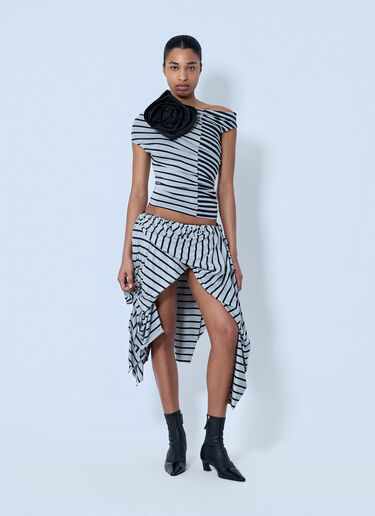 Vaquera Striped Jersey Skirt Grey vaq0264004