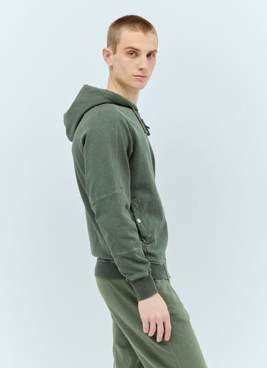 Stone Island Zip-Up Hooded Sweatshirt Green sto0156067