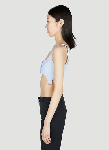 Courrèges Twill Suspenders Bra Top Light Blue cou0251008