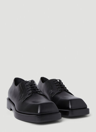 Versace Square Toe Derby Shoes Black ver0151031