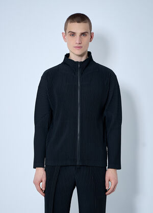 Homme Plissé Issey Miyake Pleated ZIp-Up Shirt Black hmp0160003