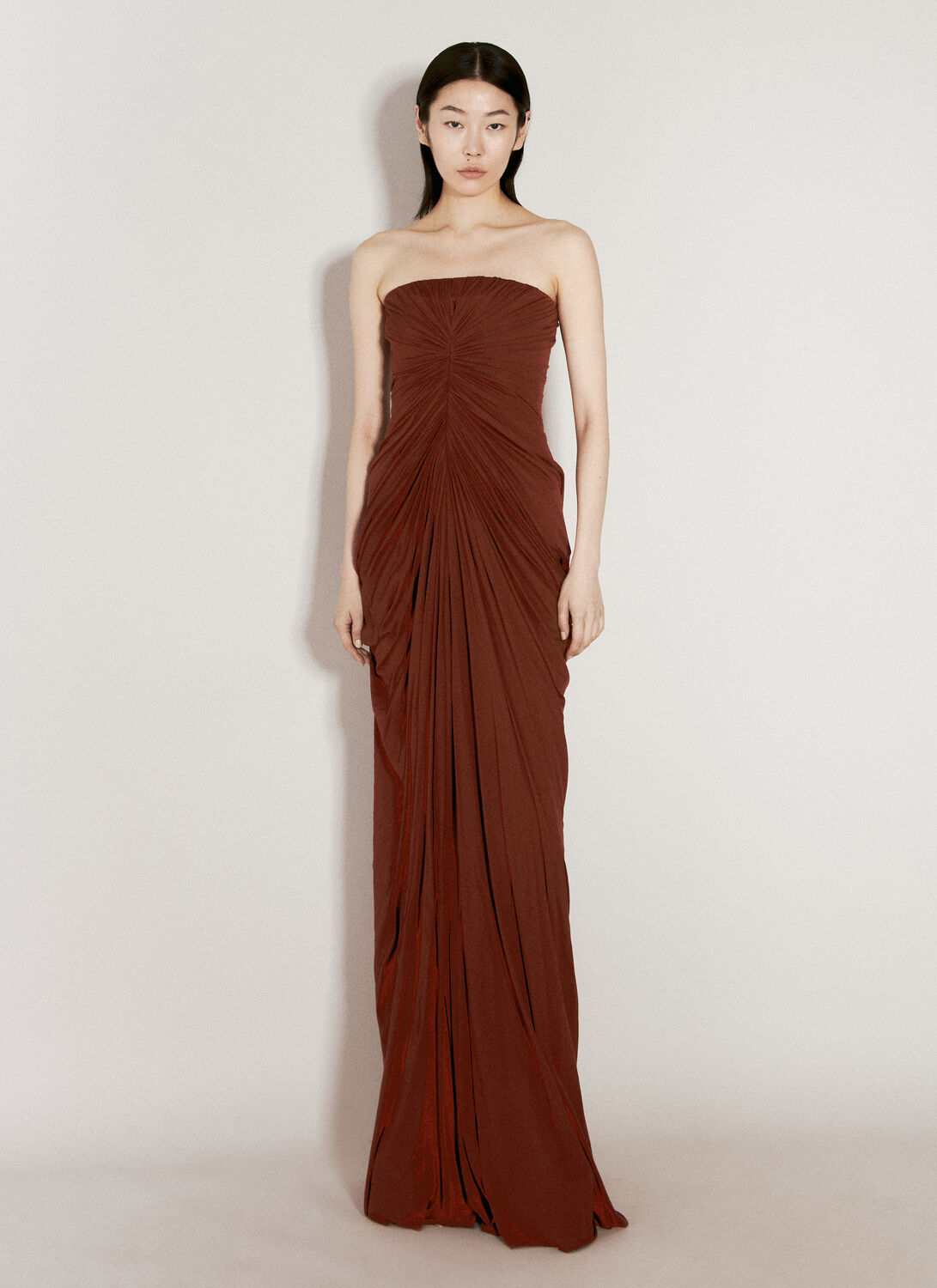Rick Owens Radiance Bustier Maxi Dress In Red