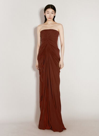 Rick Owens Radiance Bustier Maxi Dress Red ric0256003