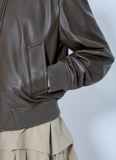 LN-CC® - Bottega Veneta: Shiny Leather Blouson - Khaki Bottega Veneta Shiny Leather Blouson Khaki bov0265063