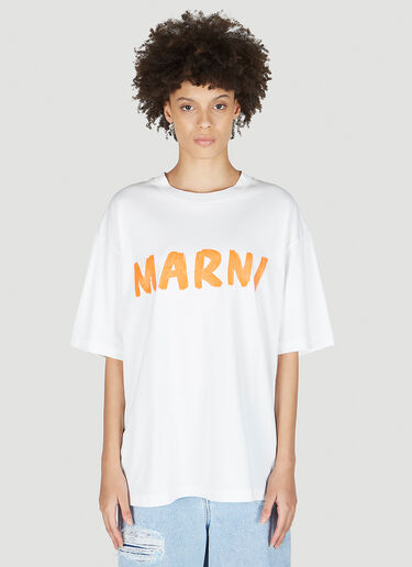 Marni 로고 프린트 T-셔츠 화이트 mni0251018