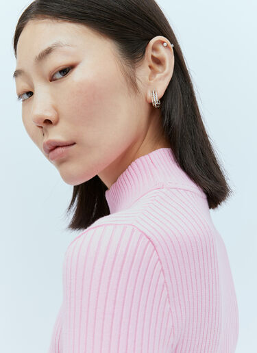 Courrèges Logo Embroidery High Neck Sweater Pink cou0253045