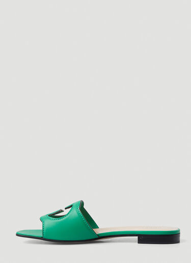 Gucci Interlocking G Cut-Out Sandals Green guc0250115