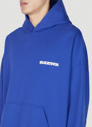 Balenciaga 徽标印花连帽运动衫 蓝色 bal0151025