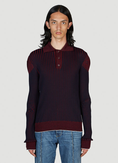 Saint Laurent Thick Rib Polo Shirt White sla0151004