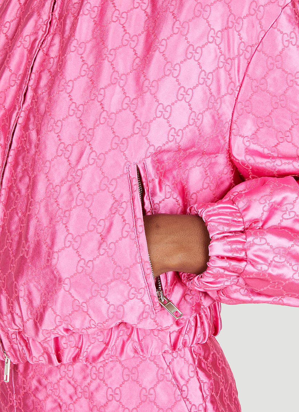 Gucci pink hotsell bomber jacket