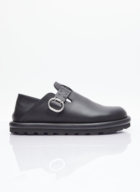 Saint Laurent Buckle Leather Shoes Black sla0154027