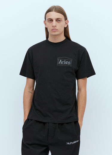 Aries Logo Print T-Shirt Black ari0154004