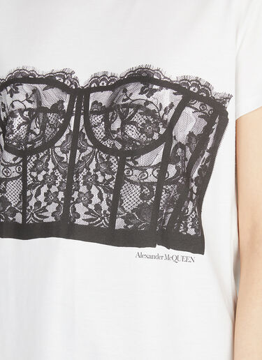 Bustier Print T-Shirt Alexander McQueen Bustier Print T-Shirt White amq0251041