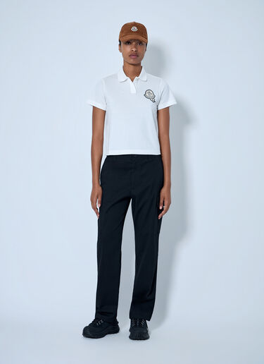 LN-CC® - Moncler: Embroidered Logo Polo Shirt - Beige Moncler Embroidered Logo Polo Shirt Beige mon0265098