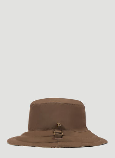 Gucci リバーシブルバケットハット ブラウン guc0350002