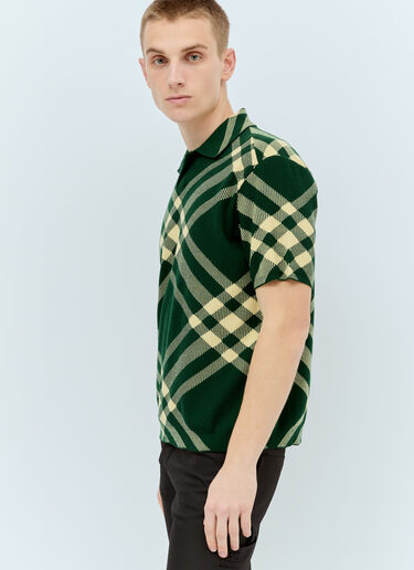 Burberry チェックポロトップ グリーン bur0155027