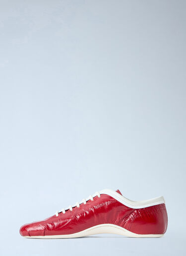 LN-CC® - Dries Van Noten: Leather Lace-Up Sneakers - Red Dries Van Noten Leather Lace-Up Sneakers Red dvn0264055