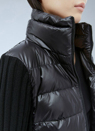 LN-CC® - Moncler: Padded Wool Cardigan - Black Moncler Padded Wool Cardigan Black mon0254043