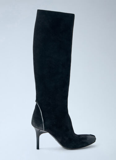 LN-CC® - Capasa Milano: Suede Knee-High Boots - Black Capasa Milano Suede Knee-High Boots Black cps0266010
