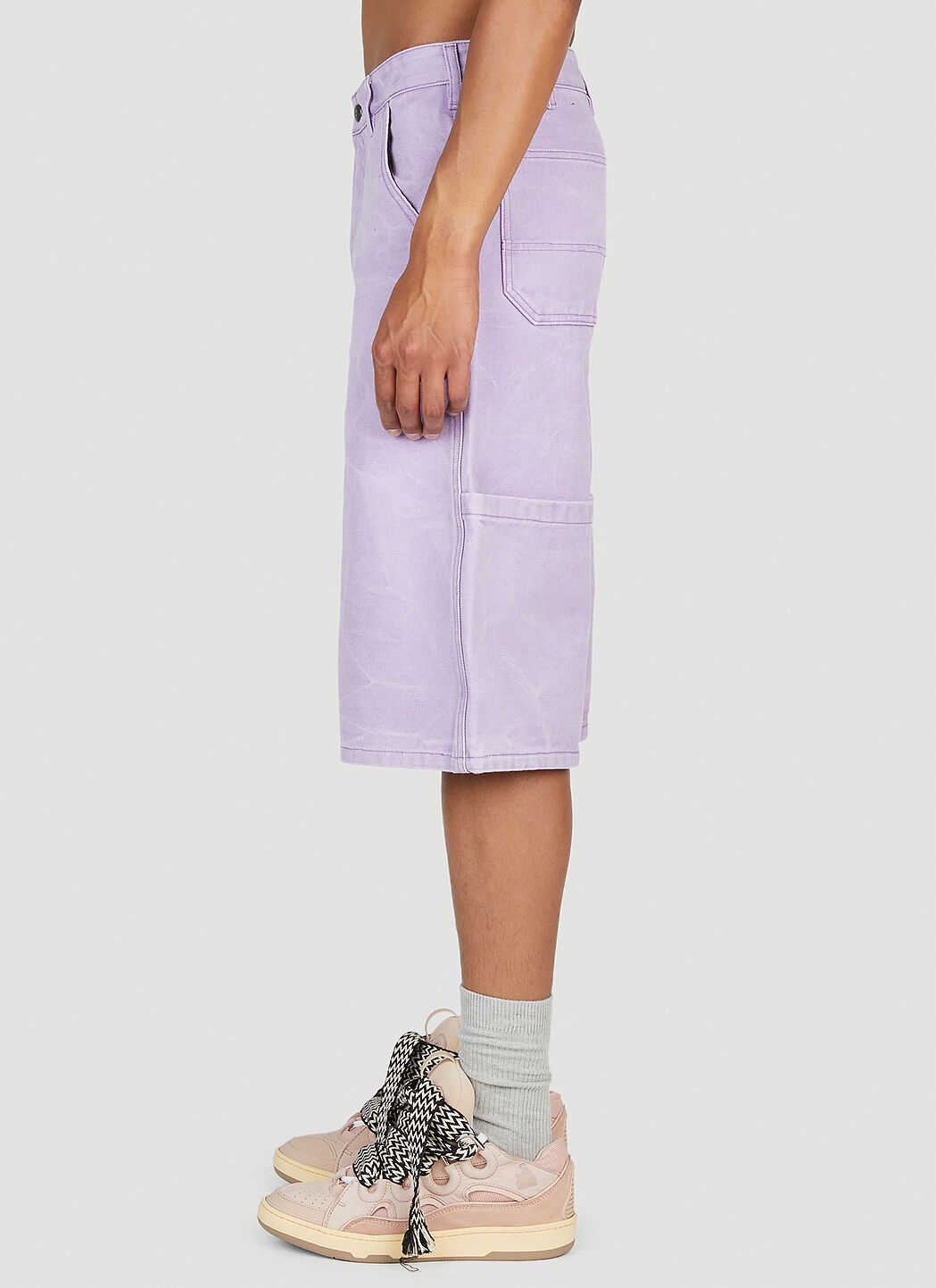 Acne Studios Men s Relaxed Cotton Shorts in Purple LN CC