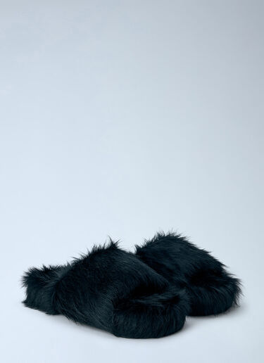 LN-CC® - Rick Owens: Chancla Slides - Black Rick Owens Chancla Slides Black ric0165017