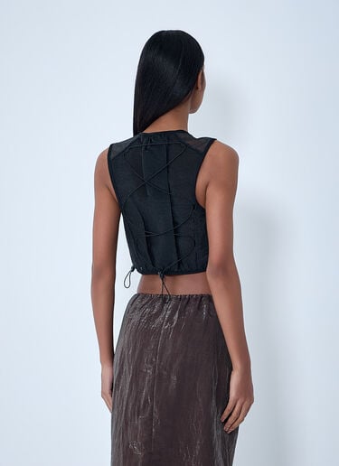 Cecilie Bahnsen Mesh Panel Crop Top Black cec0262023