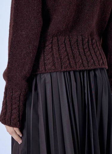 LN-CC® - Moncler: Alpaca Blend Polo Neck Jumper - Burgundy Moncler Alpaca Blend Polo Neck Jumper Burgundy mon0266010