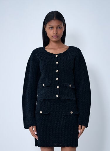 GANNI Crochet Cardigan Black gan0263021