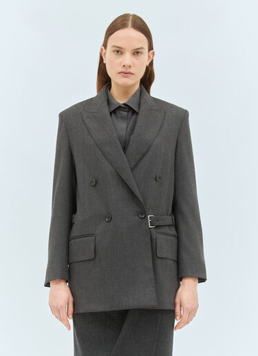 Max Mara Double-Breasted Wool Blazer Grey max0258034