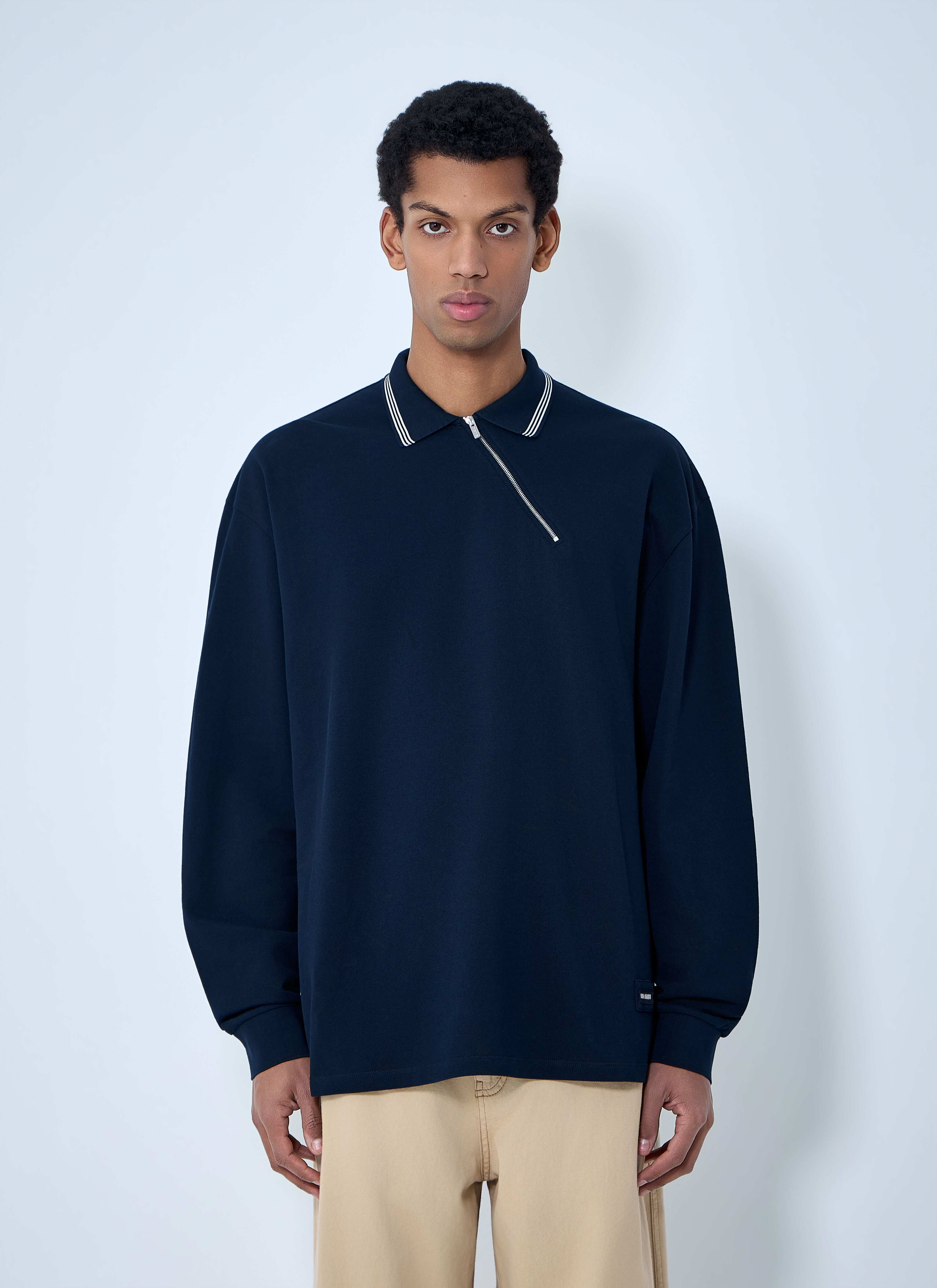 miu Miu Miu Men's' Half-Zip Polo Shirt in Blue | LN-CC®