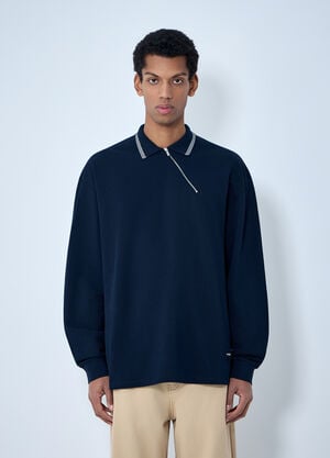Miu Miu Half-Zip Polo Shirt Blue miu0164009