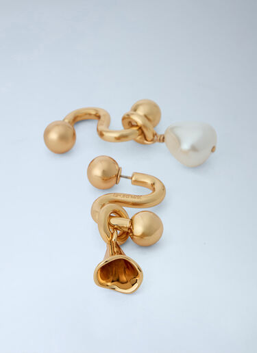 LN-CC® - Sportmax: Sculptural Drop Earrings - Gold Sportmax Sculptural Drop Earrings Gold spx0266008