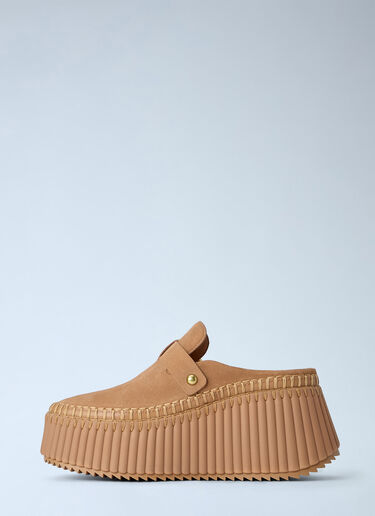 LN-CC® - Chloé: Nama Wedge Mules - Camel Chloé Nama Wedge Mules Camel chl0265039