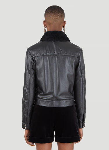 Saint Laurent Shearling Leather Jacket Black sla0245015