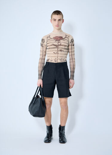 Jean Paul Gaultier Mesh Long Sleeve Top Ecru jpg0160001