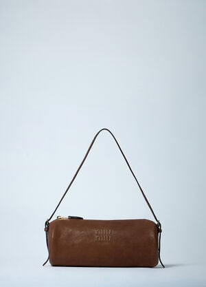 Miu Miu レザーアビエイターハンドバッグ ブラウン miu0261025