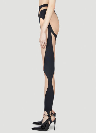 Mugler Sheer Cut Out Leggings Black mug0251004