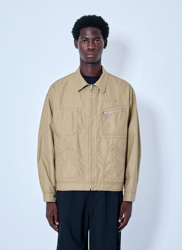 LN-CC® - Comme des Garçons Homme: Zip-Front Utility Jacket - Beige Comme des Garçons Homme Zip-Front Utility Jacket Beige cdh0164009