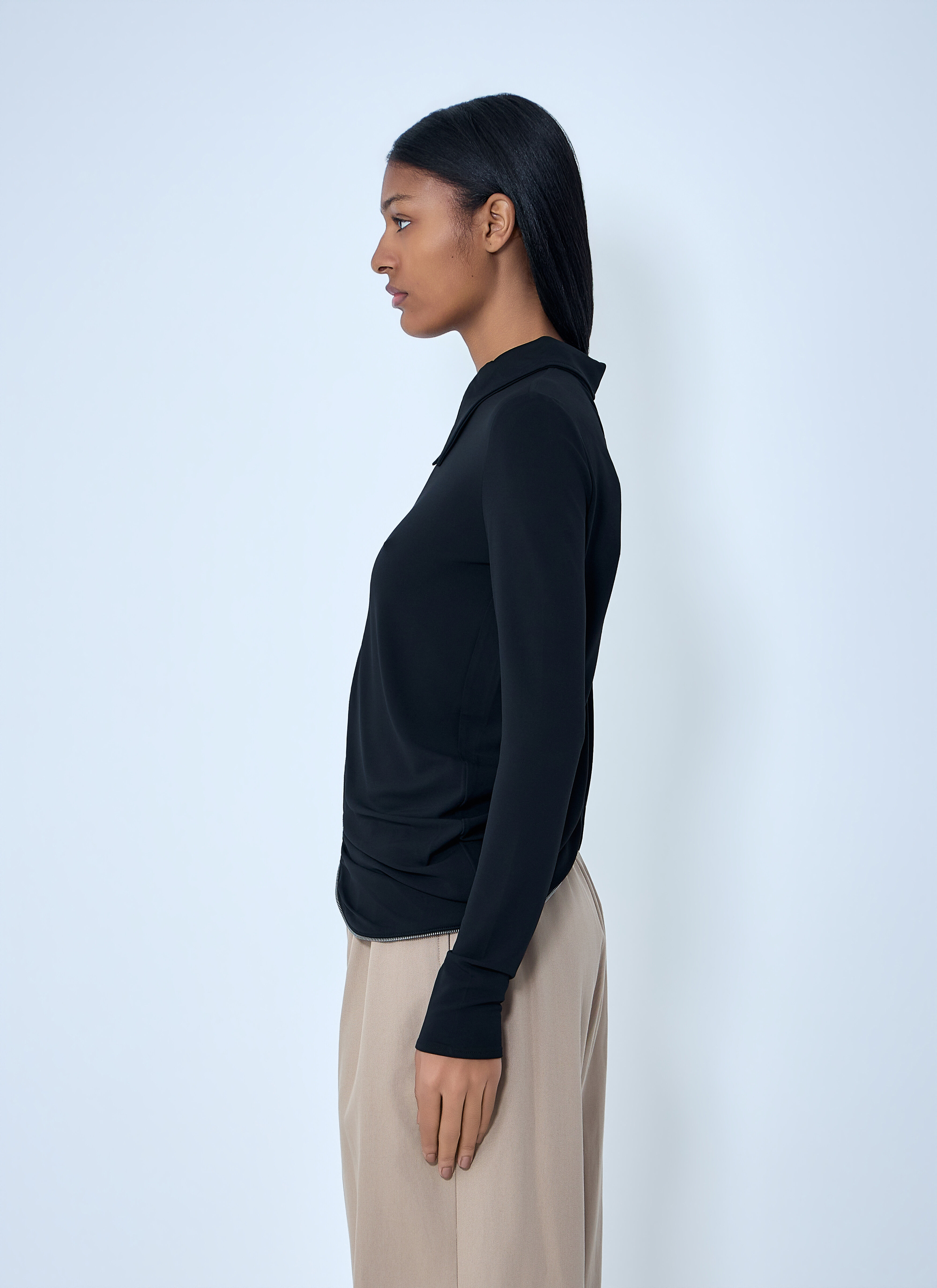 ALEXANDER WANG ブラトップ ブラック Alexander Wang Women's' Zip-Front Collared Top in Black | LN-CC®