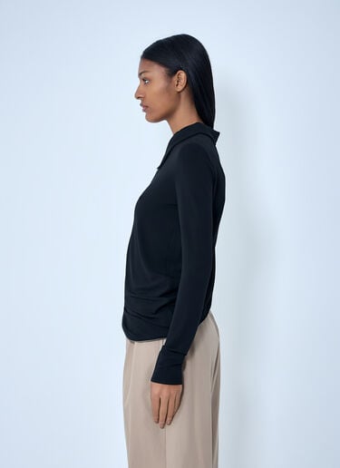 Alexander Wang Zip-Front Collared Top Black awg0263005