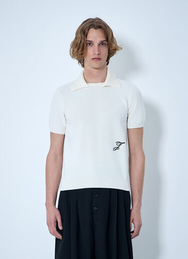 Ribbed Collar Knit Polo Jacquemus Ribbed Collar Knit Polo White jac0164023