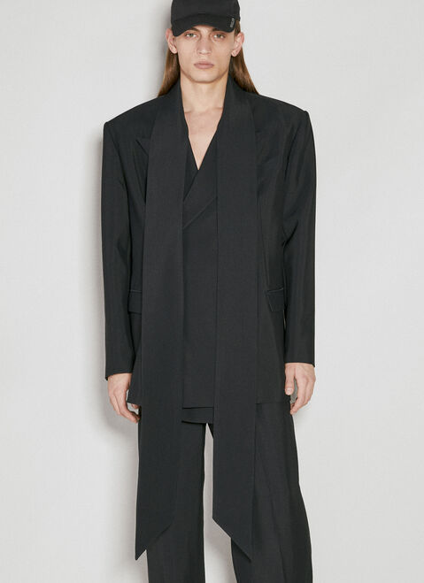 Saint Laurent Scarf Tailored Blazer Black sla0154028