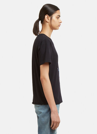 Logo Motif T-Shirt Saint Laurent Logo Motif T-Shirt Blue sla0232069