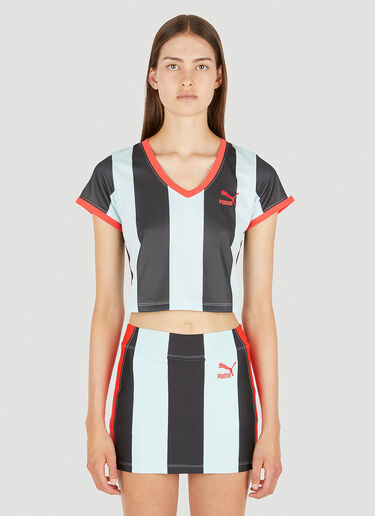 Puma x Dua Lipa 스트라이프 스포츠 티셔츠 라이트 블루 pdl0250016