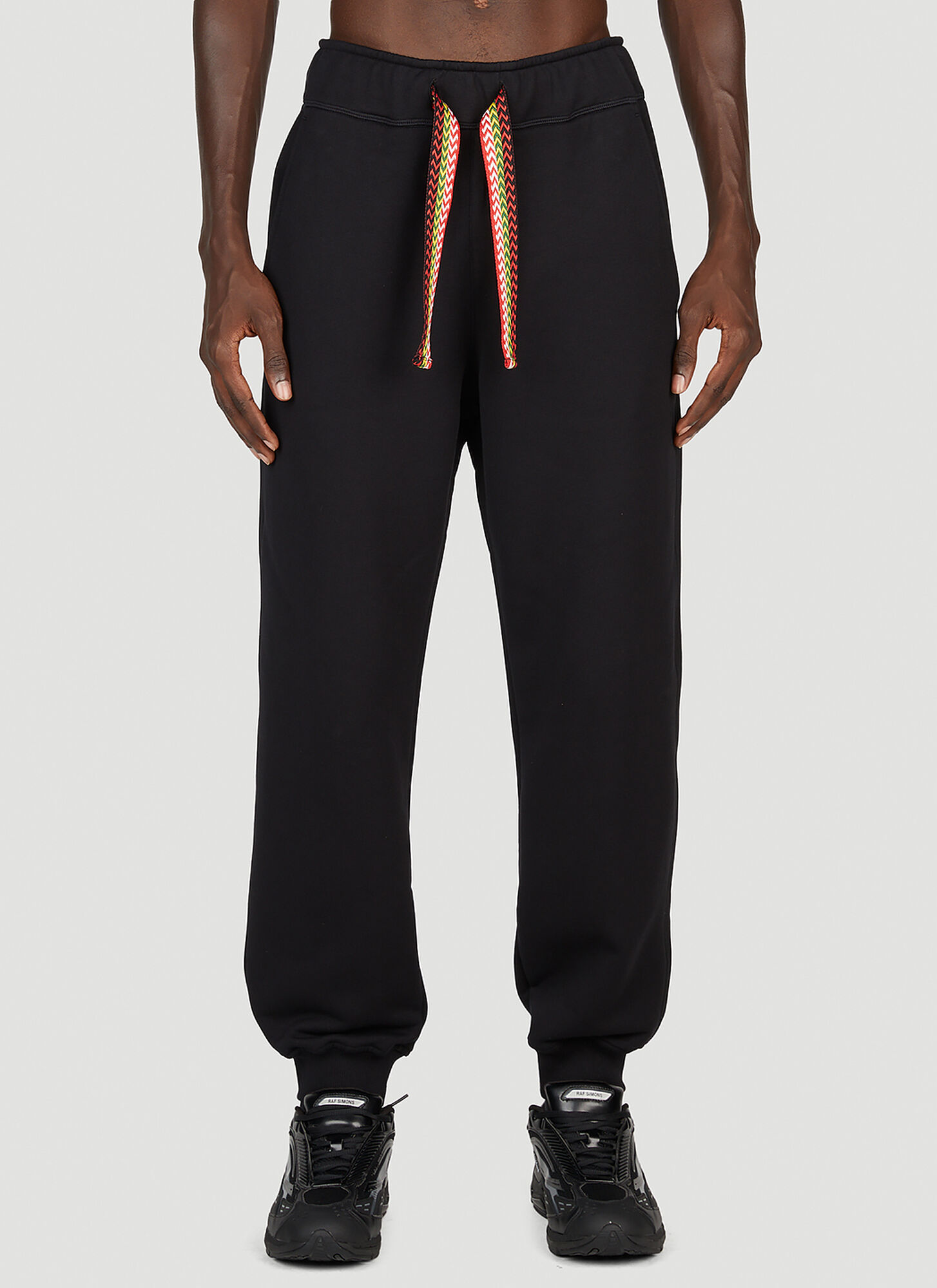 Lanvin Drawstring Cotton Track Pants In Black