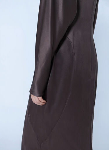 LN-CC® - Max Mara: High-Neck Satin Gown - Dark Brown Max Mara High-Neck Satin Gown Dark Brown max0266215