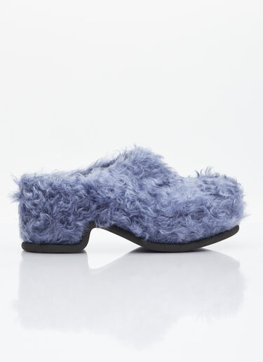 Dries Van Noten フェイクファークロッグ ブルー dvn0254031