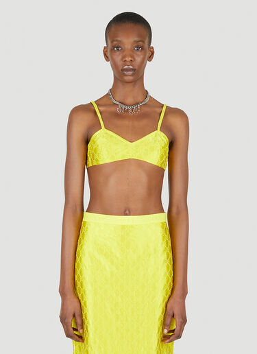 Gucci Women's GG Embroidered Bralette Top in Yellow