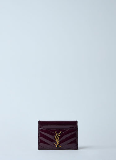 Saint Laurent Logo Plaque Leather Cardholder Red sla0258031